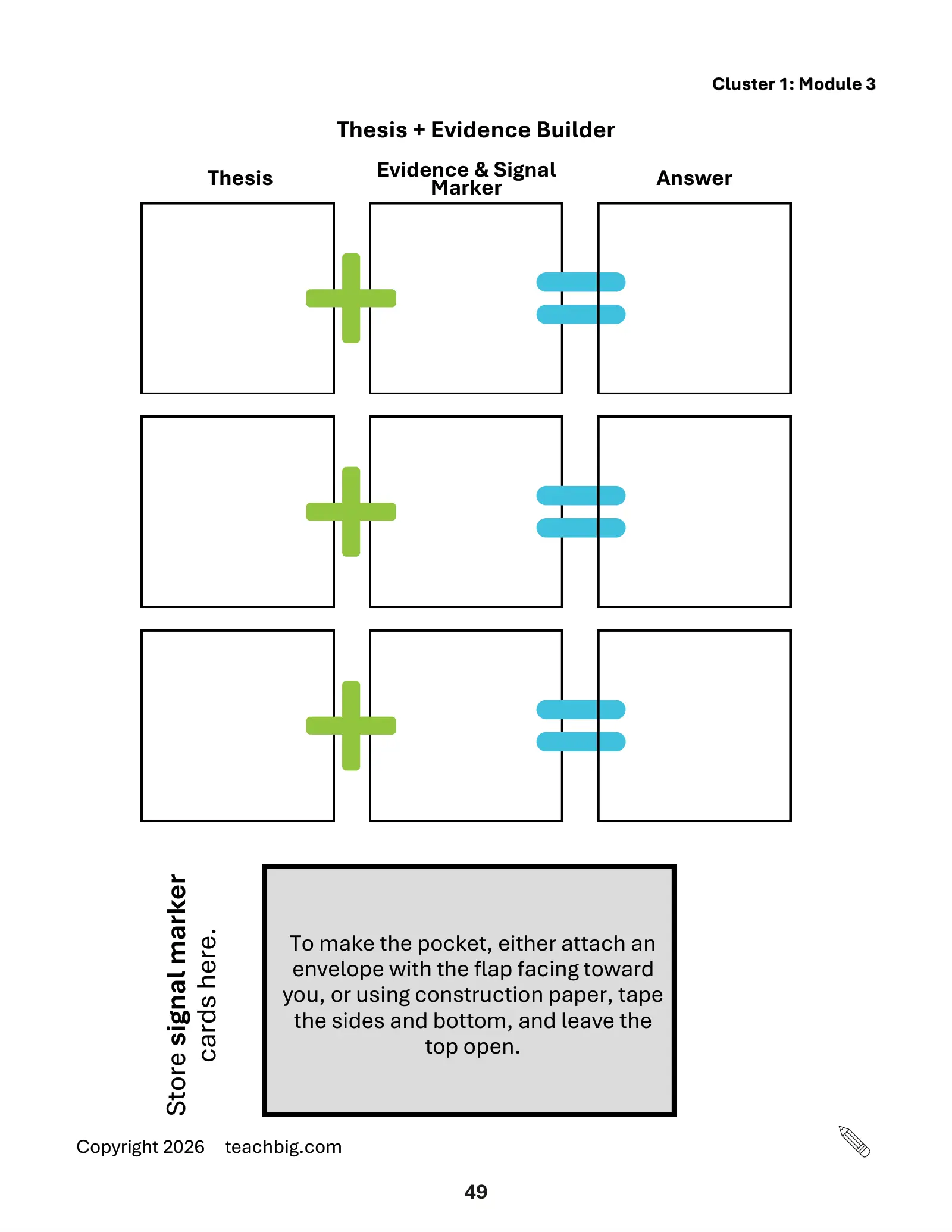 Page 51, thesis and evidence builder