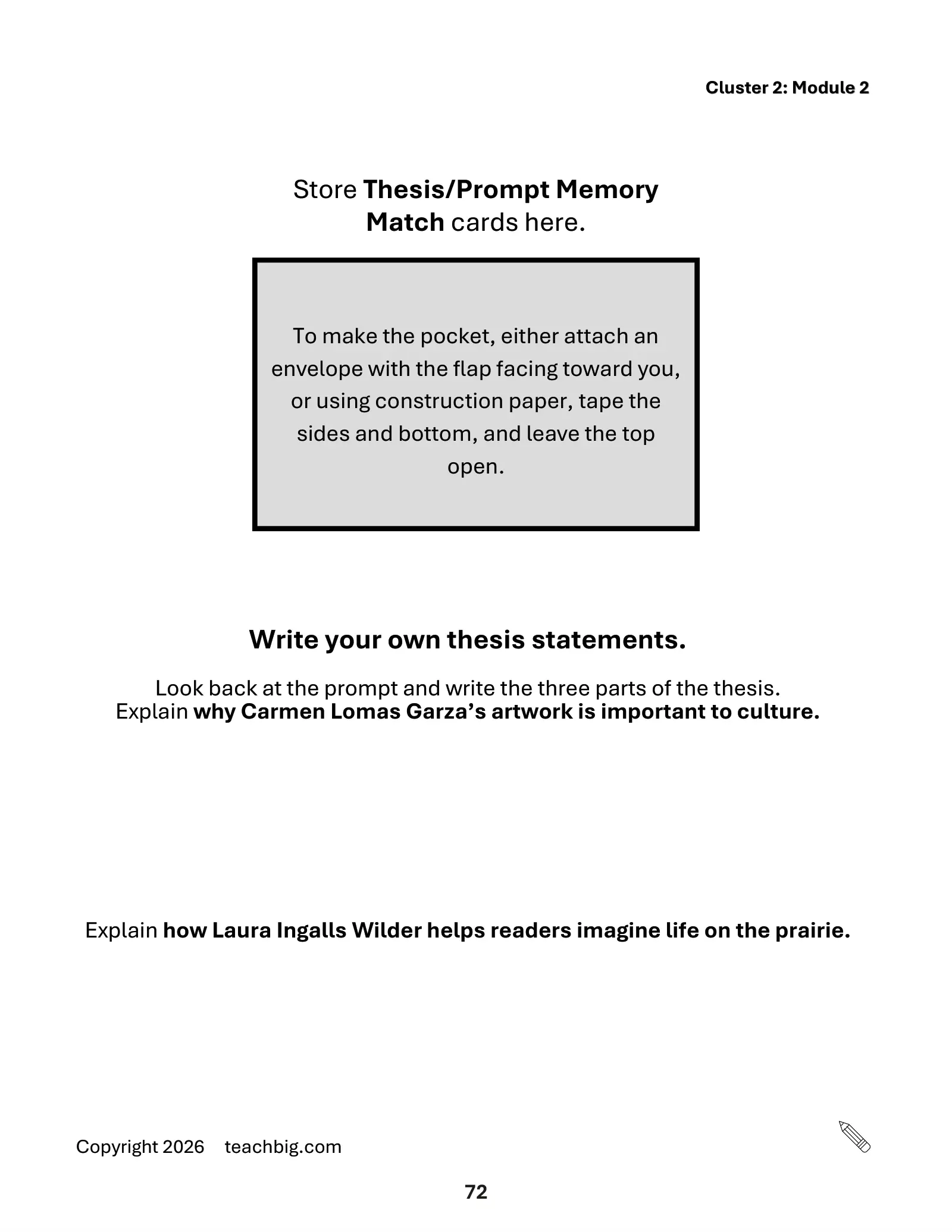 Page 74, write thesis statements