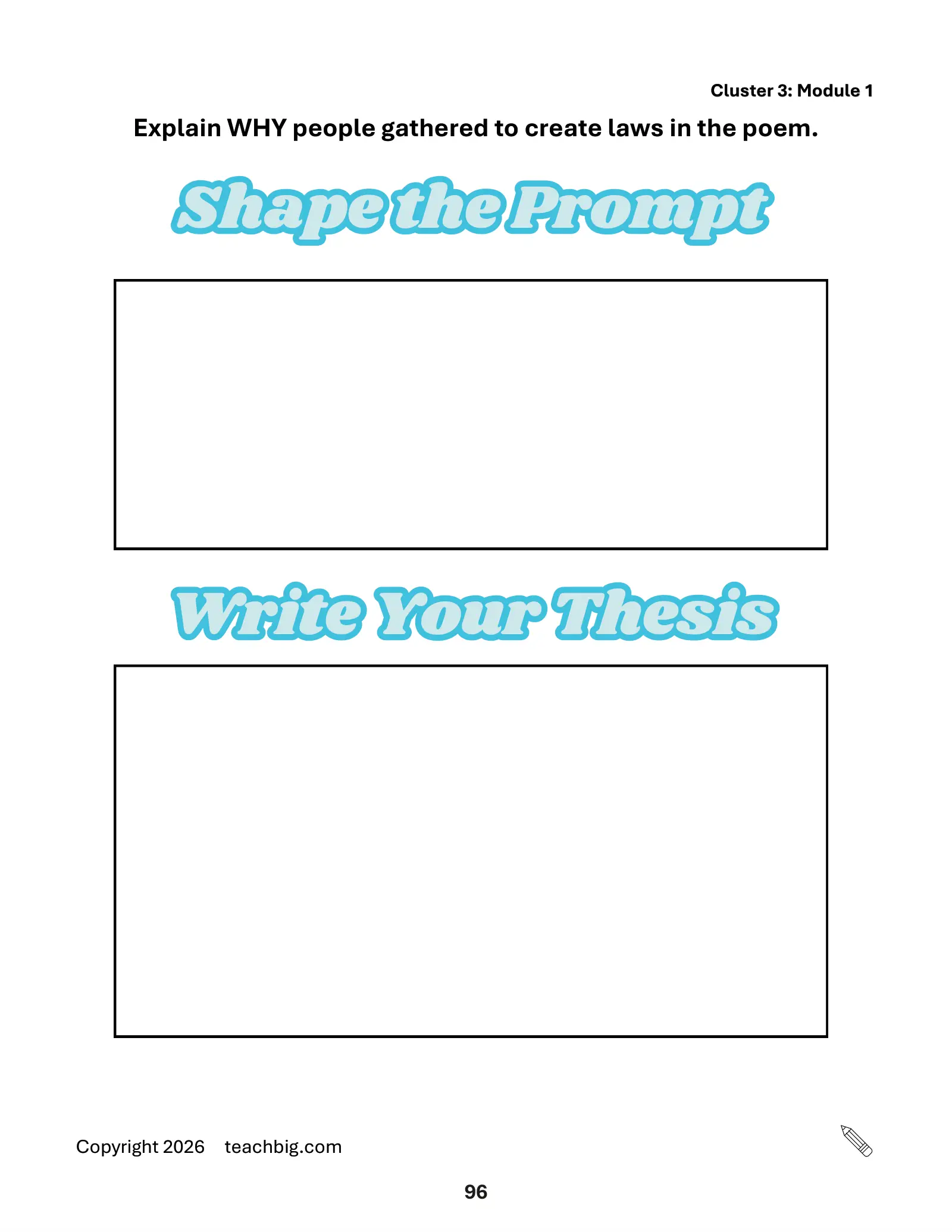 Page 98, shape the prompt and thesis